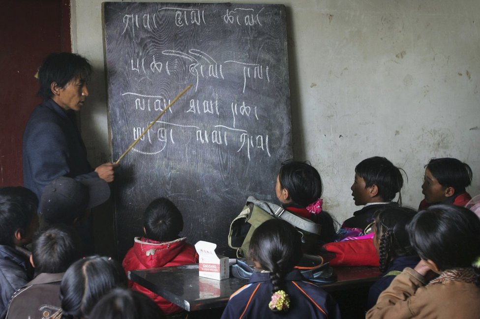 Tibetan children in boarding schools